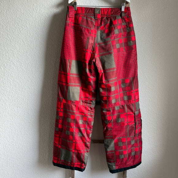 Orage Prime 10 Boys Red & Tan Plaid Insulated Ski Pants sz: XXL or 16 - Picture 7 of 15